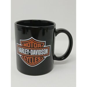 Harley Davidson Logo Coffee Cup Mug Black Orange